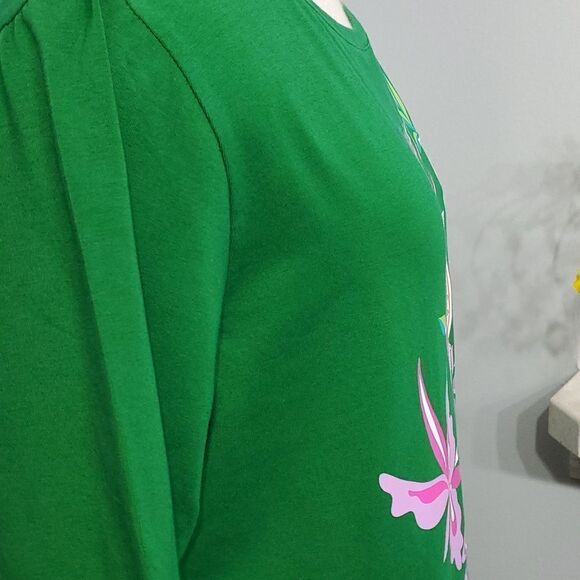 BOB MACKIE, wearable art tunic top. GREEN size medium.  3/4 sleeves. ST. PATRICK - Picture 5 of 6